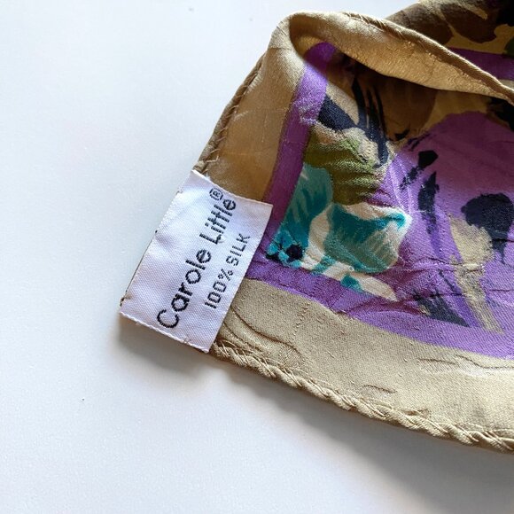 Vintage Carole Little 100% Silk Scarf Floral Square 33" - Picture 4 of 9